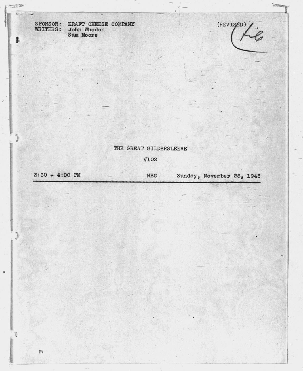 Script Cover Page